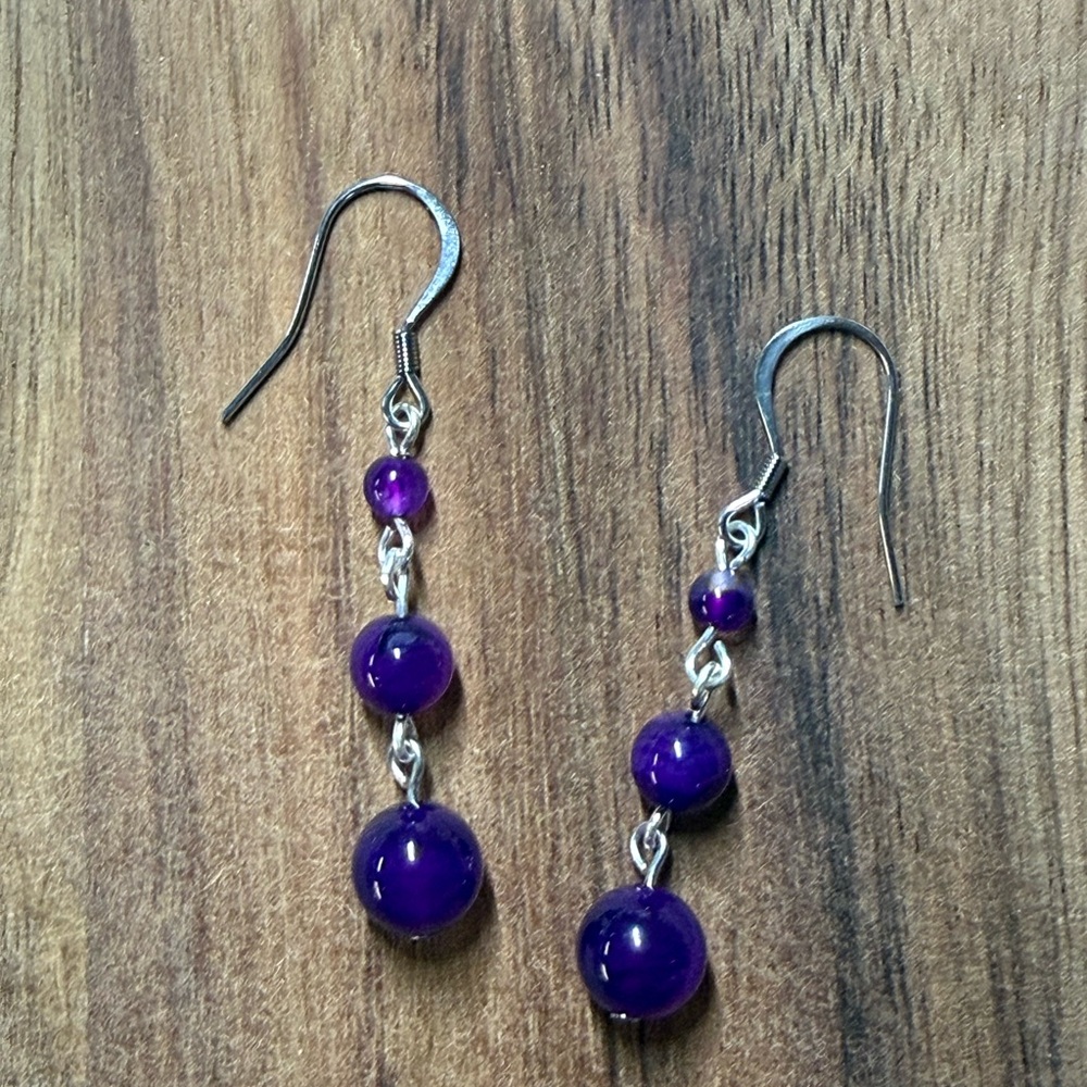 Purple Agate Earrings